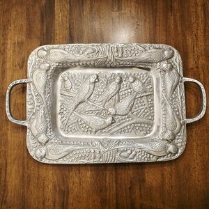 Large Ornate Bird Design Tray